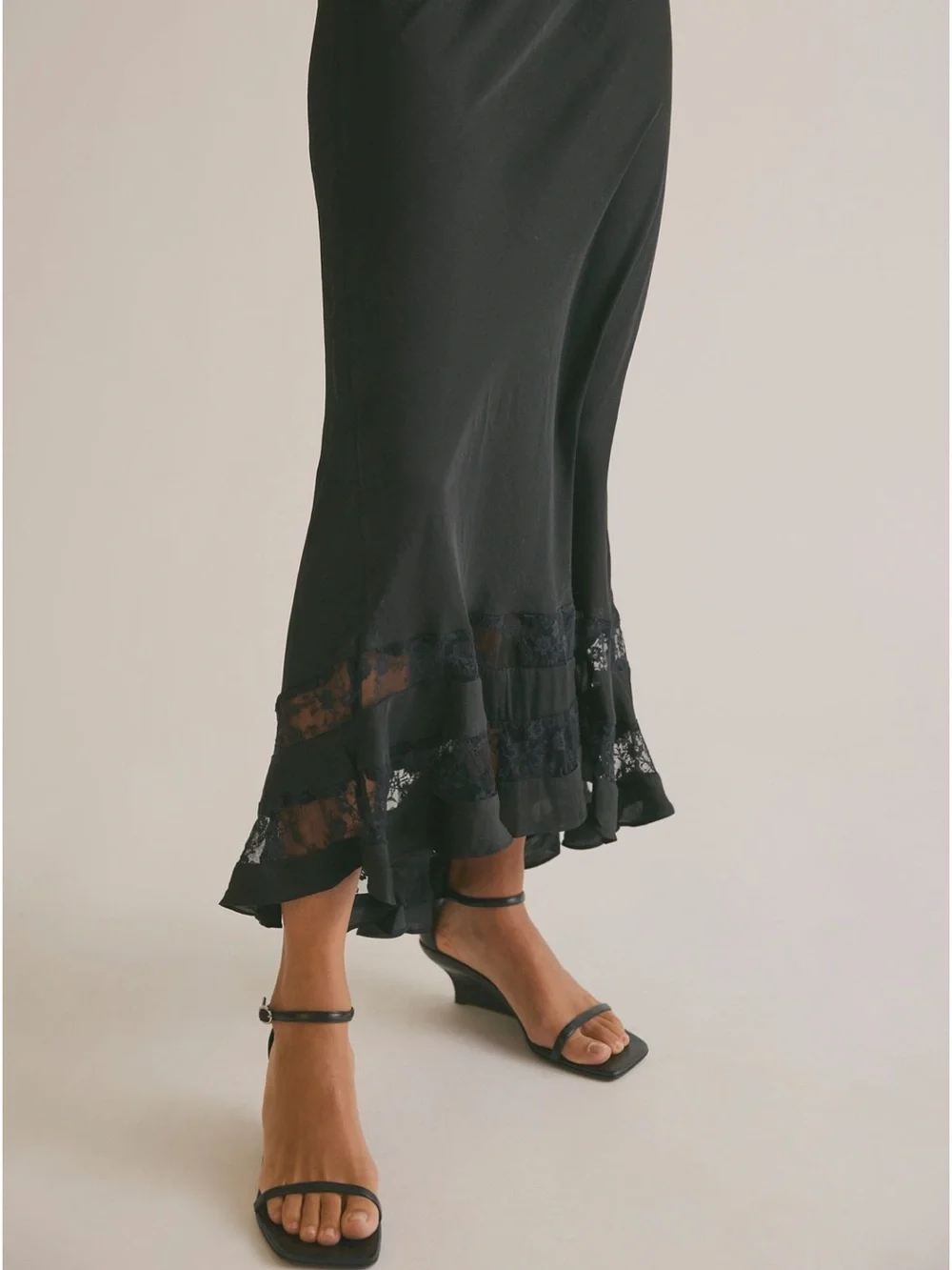 FP Long Lost Lover MIDI slip skirt in Black